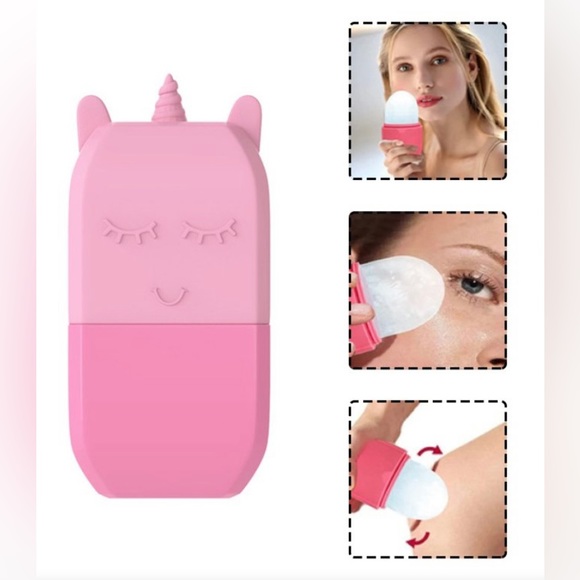 Silicone Unicorn Face Ice Cube Tray, Pink or Sea Green - Picture 5 of 11